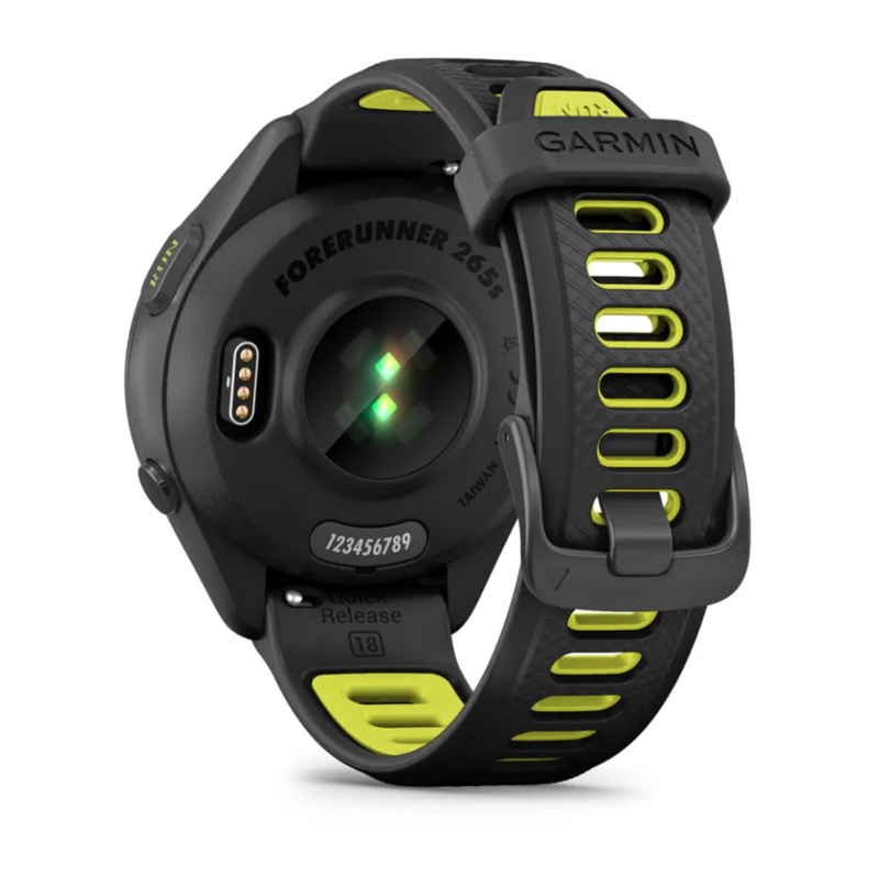 Garmin Forerunner 265S Black Bezel and Case with Black/Amp Yellow Silicone Band-5